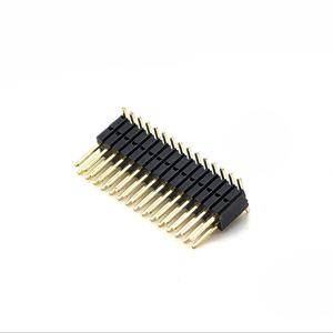 Conector de cabezal de PIN SMT de doble fila, paso de 1,27mm SQ0.4/0,46mm H2.5 + 2,5mm, carcasa de nailon de contacto de latón 2*15P para embalaje de tubo PCB - Product Image 1