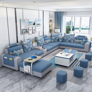 Divano componibile a U con pouf e poggiatesta regolabile, set divano modulare Cloud con contenitore <span class=keywords><strong>per</strong></span> <span class=keywords><strong>soggiorno</strong></span> e arredamento casa - Product Image 1