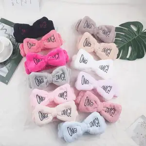 Koreanische süße Big Bow Plüsch OMG Stirnband Frauen waschen Gesicht Make-up Stirnband