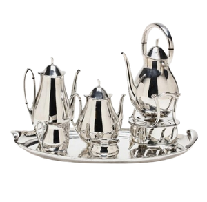 โต๊ะในครัวชุดน้ําชายามบ่ายสไตล์รอยัลหรูหราโลหะสแตนเลสชุดน้ําชาชาและอุปกรณ์เอสเปรสโซ - Product Image 6