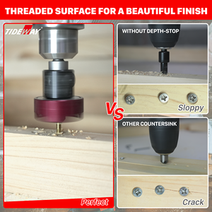 Tideway <span class=keywords><strong>countersink</strong></span> khoan gỗ nhàm chán <span class=keywords><strong>bit</strong></span> hồ sơ cắt khoan <span class=keywords><strong>bit</strong></span> với điều chỉnh độ sâu - Product Image 6