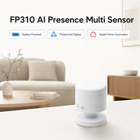 Sensor de Movimiento Inalámbrico 5 en 1 FP310 MmWave/PIR |   Soporte de Succión con Batería Compatible con HomeKit, Alexa y Google Home