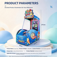 Vliegende Schijf Arcade Spelautomaat Carnaval Thema Aanpasbare Logo Sticker voor Familiepretcentrum