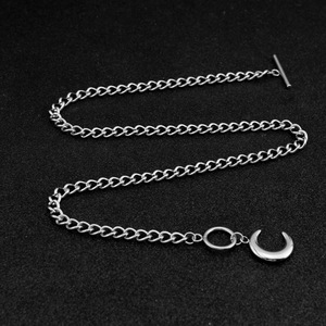 Hot Selling Exquisite <b>Titanium</b> Steel OT Buckle Moon Pendant Necklace Silver Plated Unisex's Necklaces Wholesale Jewelry Trendy - Product Image 5