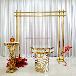 Factory Stainless Steel Wedding Arch Square Background Frame Table Stand for Party Ceremony with Flower <b>Balloon</b> Decoration - Product Image 1
