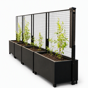 Jardinière en <span class=keywords><strong>acier</strong></span> Corten en gros avec clôture de protection, pot de fleurs décoratif en métal découpé au laser pour jardin - Product Image 1