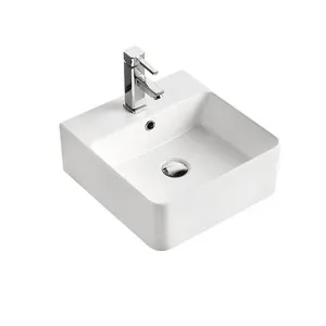 K2060 Modern Counter Top Rectangle Bathroom Wash Hand Ceramic Basin For Bathroom Cabinet