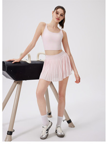 Falda de tenis plisada de cintura alta para mujer al por mayor, con pantalones cortos incorporados antitransparentes, falda de yoga de secado rápido, falda deportiva. - Product Image 4