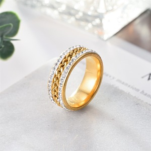 Unisex Stainless Steel <b>Ring</b> Geometric Design Rotating <b>Titanium</b> Steel Fashion Jewelry Gift - Product Image 3