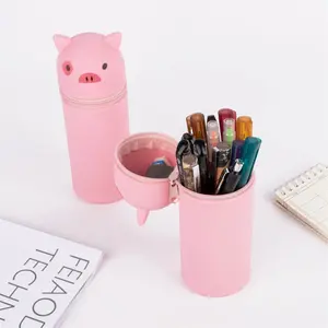 Hot Popular Custom DIY Cute Shapes Portable Silicone Pen Holder Children Style Pencil Pouch