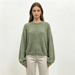 Suéter de Punto para Mujer <span class=keywords><strong>Finley</strong></span>, Manga Larga, Personalizado OEM y ODM, Ropa de Punto Azul de Alta Calidad al por Mayor, Ropa Casual - Product Image 5