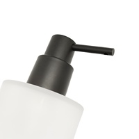 Distributeur de savon liquide mural en verre Metalique 55025B-BK écologique, noir, avec pompe ABS, pour usage scolaire et hospitalier