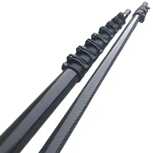 Customized carbon fiber telescoping telescopic pole with buttons or pin lock metal cam lock
