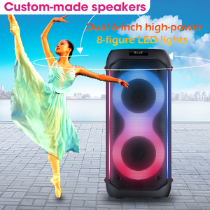 Nhà Máy ODM OEM daul 6.5 "xách tay đèn Led màu xanh răng loa không dây ngoài trời nhà loa nhựa - Product Image 2