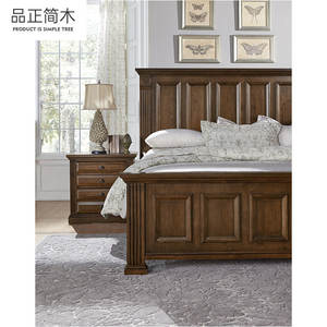 <span class=keywords><strong>Letto</strong></span> <span class=keywords><strong>Matrimoniale</strong></span> in Legno Massello Stile Country Americano, Testiera Alta 1,8m, Set Camera da <span class=keywords><strong>Letto</strong></span> Vintage per Villa - Product Image 3