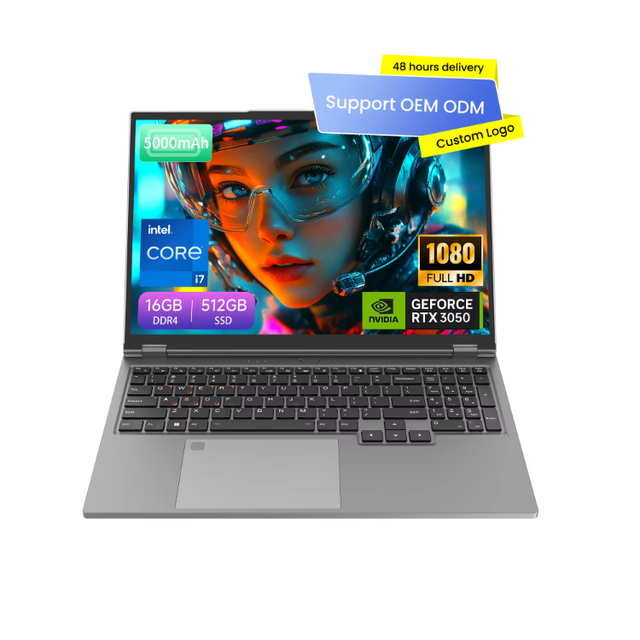 Brand New 16.1inch 16:10 Graphics Card RTX3050 Intel I7-9750h 6-core GDDR6 Windows 11 System 60Hz OEM/ODM Gaming Laptop Computer