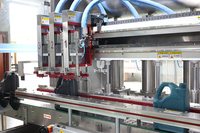 Machine de remplissage et de bouchage automatique à 3 têtes servo-guidées pour bidons/jerricans en plastique HDPE de 1L et 5L