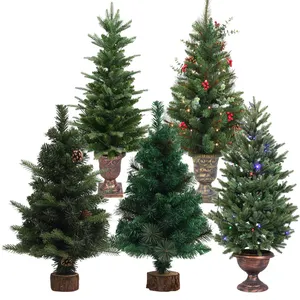 Duoyou Factory Customized Luxury Artificial Colorful Light Led Metal Base Exterior Christmas Tree