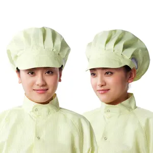 Adjustable Lint Free Work Caps Elastic Breathable Mesh Work ESD Cap Round Hats For Kitchen Cooking Service