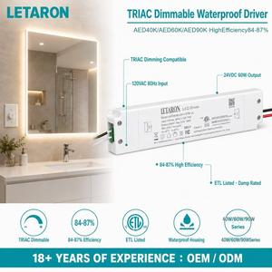 ไดรเวอร์<span class=keywords><strong>ไฟ</strong></span> LED สำหรับกระจกห้องน้ำแบบหรี่แสงได้ TRIAC 12V 24V ป้องกันไฟฟ้าลัดวงจร รับรองโดย FCC ETL รับประกัน 30,000 ชั่วโมง - Product Image 4