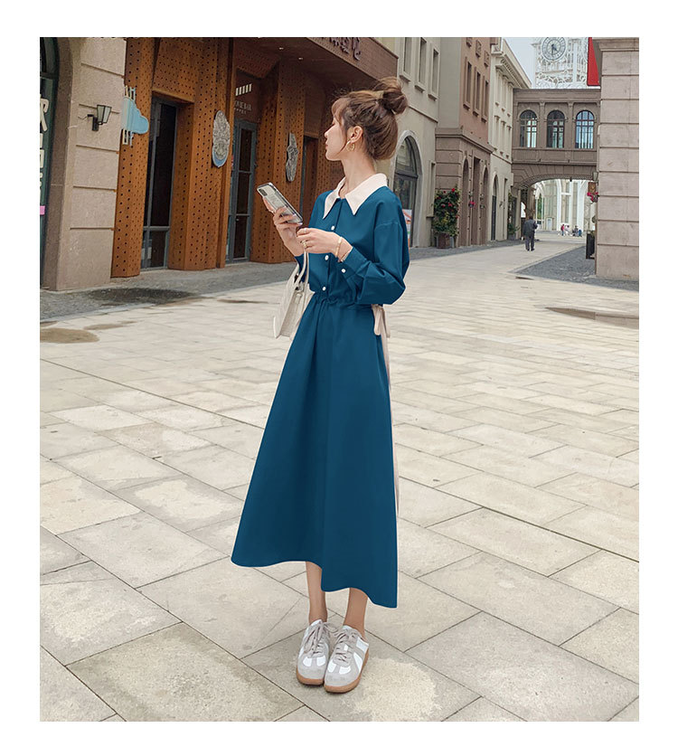casual long shirt dress for women Njoeus Long Maxi Shirt Dress for Womens Casual Elegant Button Front Collar Long Sleeve Loose Midi Dresses with Belt, Women's, Size: Large, Beige