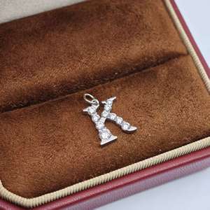Collier avec pendentif lettre en argent 925 classique UM Jewelry pour femmes, enfants, anniversaires, mariages et occasions de fête - Product Image 4
