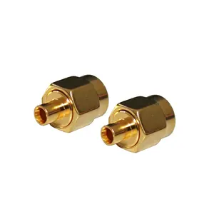 SMA-JB2 konektor koaksial SMA RF pria lurus berlapis emas untuk kabel RG405 RG086