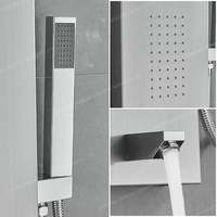 Ensemble de douche de salle de bains moderne avec robinet électrique dissimulé haute pression et panneau de douche à effet pluie, motifs de massage mural et de jet