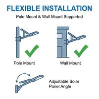 Lampadaire Solaire du Fabricant d'Origine 120 LED avec Capteur de Mouvement PIR, Bras à Vis Hexagonale, IP65, Garantie 5 Ans, Télécommande, Aluminium