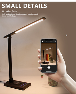 <span class=keywords><strong>Lampe</strong></span> de bureau <span class=keywords><strong>LED</strong></span> S, 5 modes d'éclairage, contrôle tactile, aluminium, chargeur <span class=keywords><strong>sans</strong></span> <span class=keywords><strong>fil</strong></span> 10W, <span class=keywords><strong>lampe</strong></span> de studio pour l'étude, <span class=keywords><strong>pince</strong></span> pour étudiants - Product Image 6