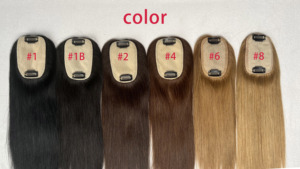 Silk Skin Cơ Sở Tóc Con Người Topper 100% Trinh Nữ Tóc Người Mảnh Với Clip Trong Da Đầu Tự Nhiên Phần Miễn Phí Cho Phụ Nữ - Product Image 4