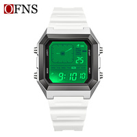 SANDA jam tangan elektronik Digital untuk pria, jam tangan olahraga anti air 5ATM, jam tangan Digital dengan fitur tanggal, Alarm, jam tangan bercahaya, Led, jam tangan elektronik untuk pria, 6307