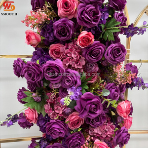 SMOOTH Nueva Bola de Flores de Hortensia, Orquídea y Rosa Púrpura Intenso, Arreglo Floral Densa Hecha a Mano con Flores Artificiales de Seda para Centro de Mesa de Boda - Product Image 6