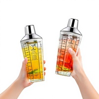 Shaker à cocktails Boston avec verre pour recettes, outil de barman, accessoires de bar, PC-Clear 400-700ml, style nordique