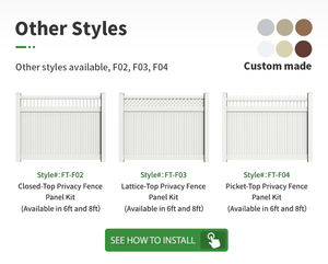 Valla decorativa de diseño clásico para privacidad, valla moderna para exteriores, fácil de <span class=keywords><strong>instalar</strong></span>, paneles de vinilo blanco para patio y jardín. - Product Image 3