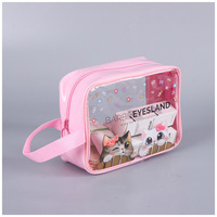 Prix de gros, taille personnalisable, sac cosmétique en PVC transparent imperméable pour le rangement des cosmétiques