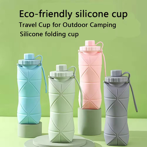 Foldable Water <b>Cup</b>, Heat-resistant and Easy to Store, Silicone Telescopic Water <b>Cup</b>, Outdoor Sports Kettle - Product Image 6