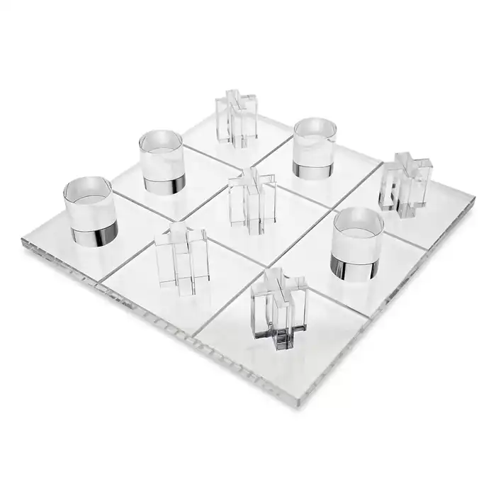 Acrylic Colored Tic Tac Toe Board Game Kids or Adult Lucite 