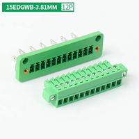 Connector Through-wall Plug-in Terminal Blocks 15EDGWB-3.81MM 2P 3P P4 P5 P6 P8 P10 P12 P14 P20P 300V/8A Crimp Terminal Block