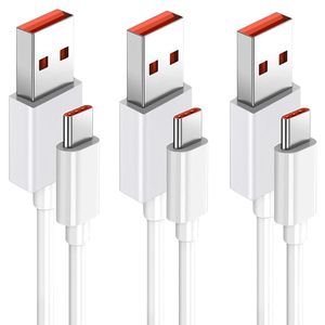 66W USB C dây điện thoại Di động Cáp dữ liệu sạc nhanh USB để Loại C 6A 1 MT 2M Đen USB C sạc cabler cáp phẳng - Product Image 1