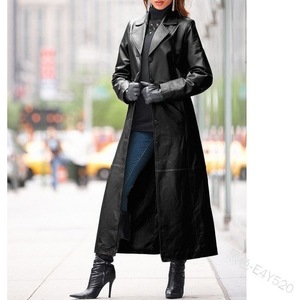 Mode Veste Femmes Automne Hiver Solide Couleur Longue Mince Vent Manteau Long Coupe-Vent Survêtement Noir <span class=keywords><strong>Trench</strong></span> - Product Image 2
