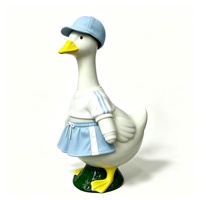 Figurine de canard MSYOTennis en jupe et casquette de sport bleues, statue d'athlète animal mignon, décoration de bureau à domicile, cadeau
