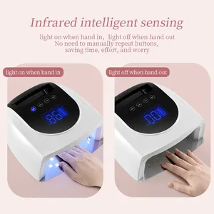 เครื่องอบเล็บแบบชาร์จไฟได้ 96W พร้อมฐานสะท้อนแสงแบบกระจก เครื่องอบเจลขัดเงาสำหรับทำเล็บด้วยแสงยูวี สำหรับเล็บ เครื่องอบเล็บยูวีแอลอีดี - Product Image 6