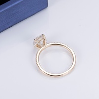 Anillo de Compromiso para Mujer Messi Gems MS-556, Joyería Fina de Oro de 14k con Moissanita DEF de 1 Quilate