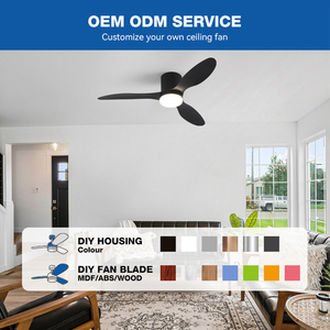 Quạt trần đèn trang trí hiện đại cao cấp tiết kiệm năng lượng động cơ DC 3 cánh màu đen 42 inch phòng khách văn phòng - Product Image 3