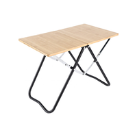 Mesa Plegable de Bambú Estilo Maletín, Mesa Ligera para Acampar, Picnic, Dormitorio, Balcón y Estación de Trabajo para Portátil