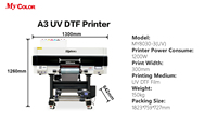 Nouvelle imprimante numérique entièrement automatique A3 600 mm UV DTF rouleau-à-roule avec tête d'impression pour transfert d'étiquettes personnalisées sur plastique/acrylique/acier/bois