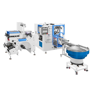 Machine à rembobiner les étiquettes Jingle Blue FT-350, 4 bobines, sans colle, automatique, non-stop, avec tourelle de rembobinage G8888 - Product Image 1