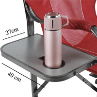 Chaise pliante en métal portable de style moderne avec support de tasse de table d'appoint pour la chasse en plein air, la pêche, le camping et l'école.