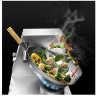 Machine à wok automatique au gaz Poweradd pour restaurant, poêle à frire, robot cuisinier intelligent rotatif pour riz frit, 220V, acier, usage domestique